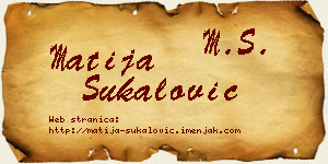Matija Šukalović vizit kartica